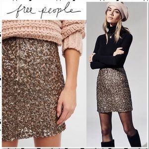 free people sequin mini skirt